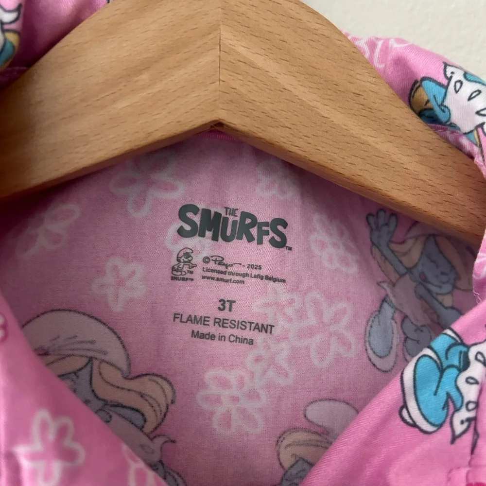 Girls 3T The Smurfs Smurfette Adorable Pink Cartoon Kids Pajama Set